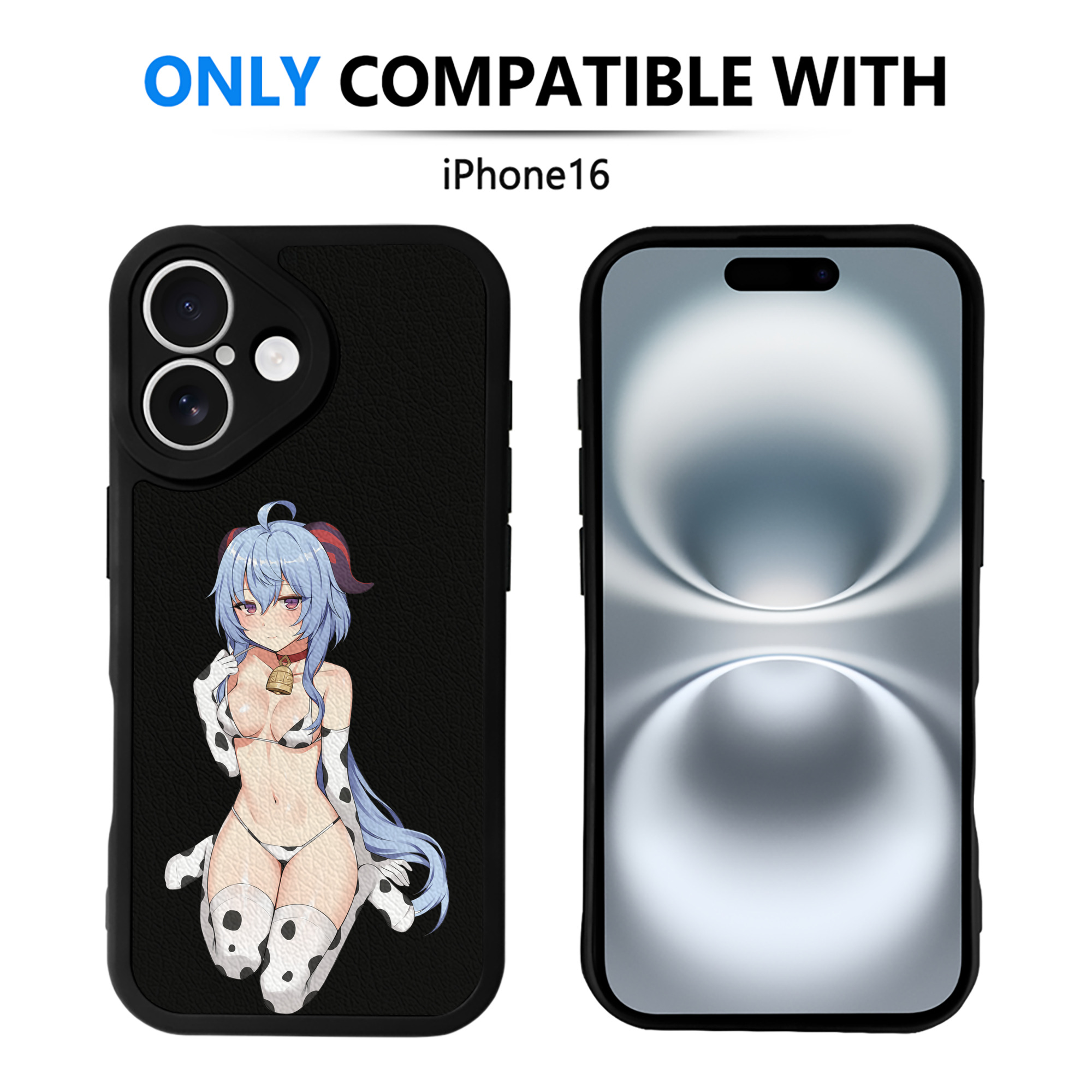 げんし神 甘雨 かんう genshin Ganyu 【iPhone 16シリーズ対応】シリコンスマホケース（レザー調） 材質：シリコン